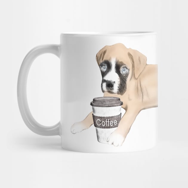 Boxer Dog With Cup Of Coffee by NikkiBear67